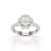 Halo Round Cut 1.72 CT Lab Diamond Ring